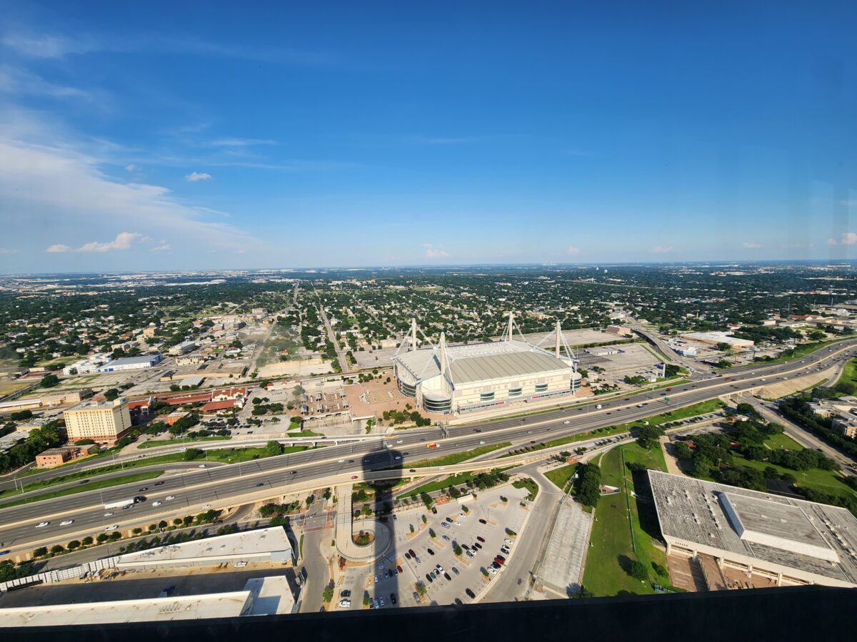 Aerial view of San Antonio roadways and development supporting Project Orca.